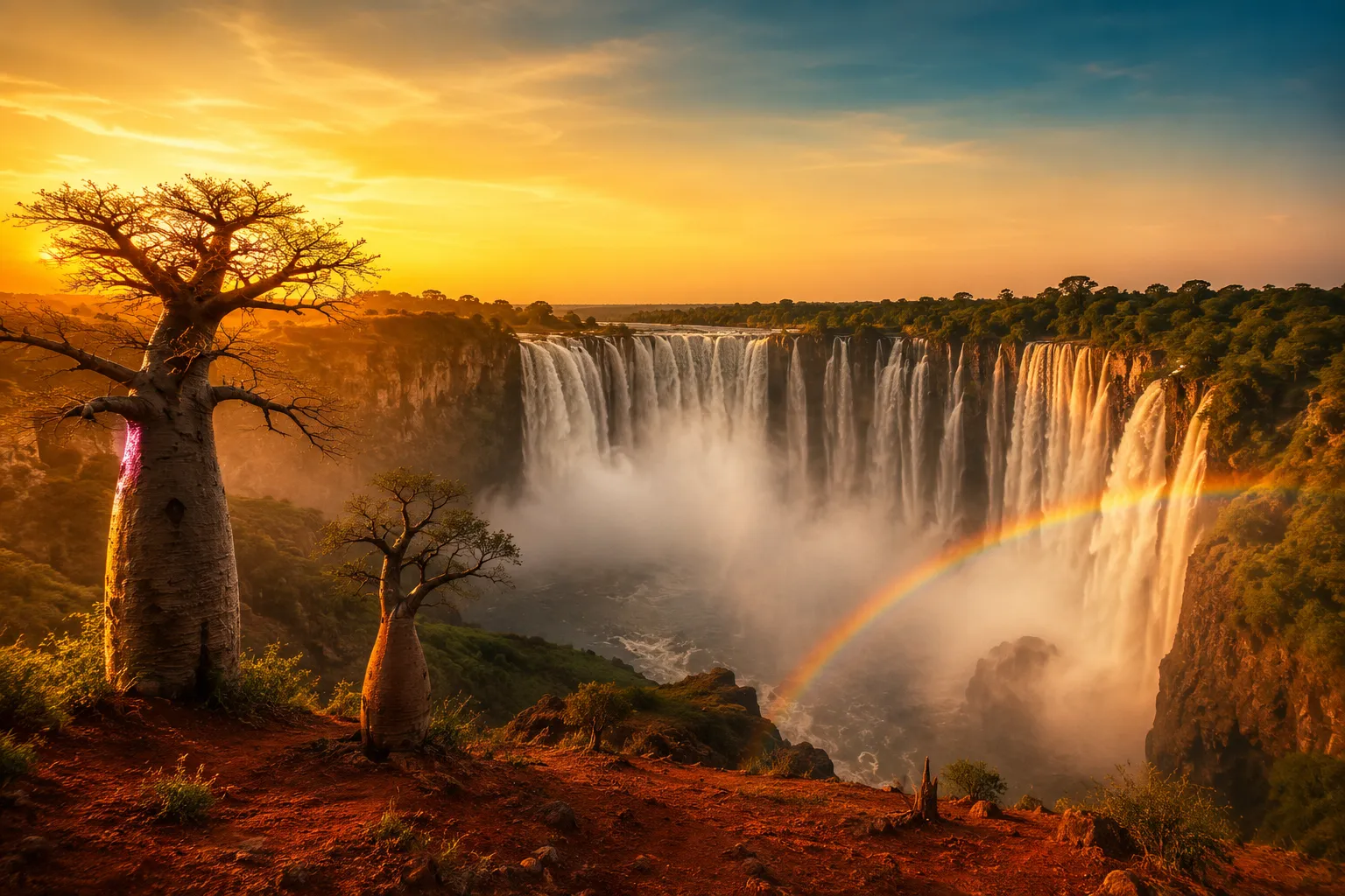 A scenic Angolan landscape illustrating fun facts about the country